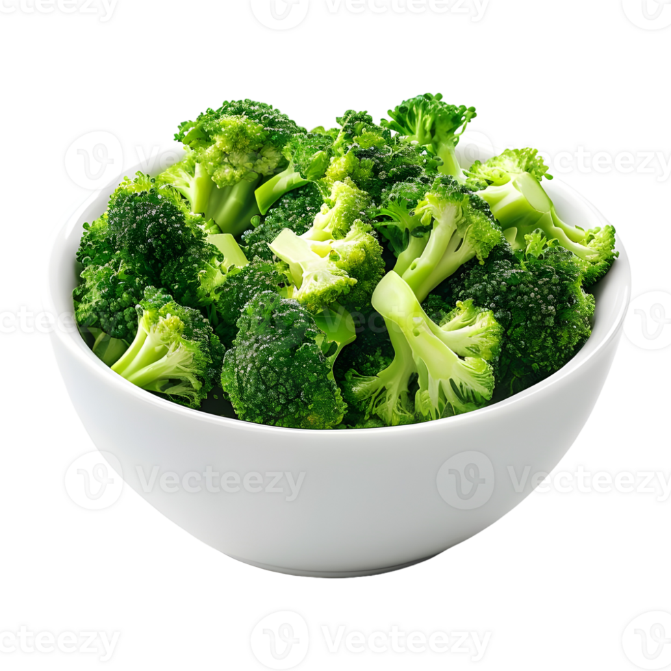Broccoli in a Bowl on Transparent Background png