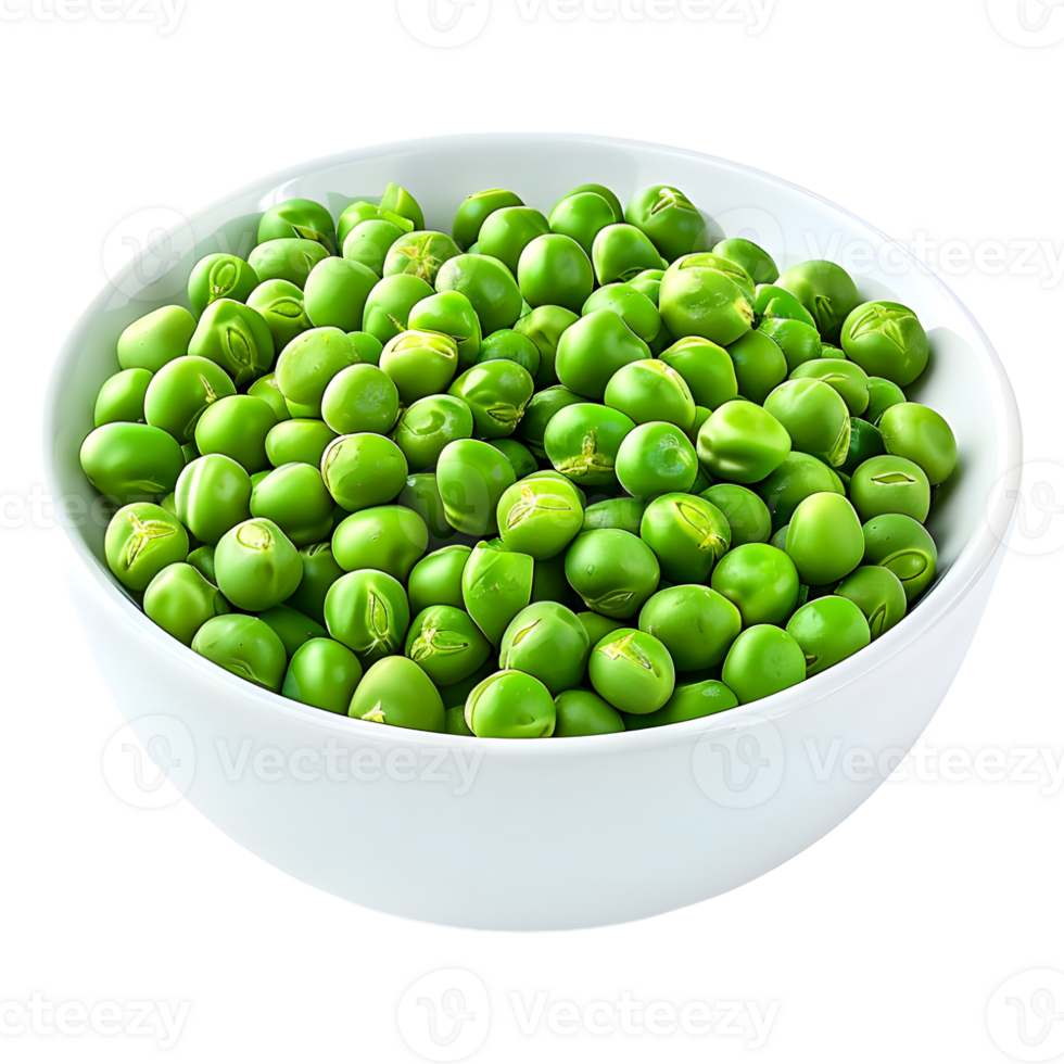 Green Peas in a Bowl on Transparent Background png