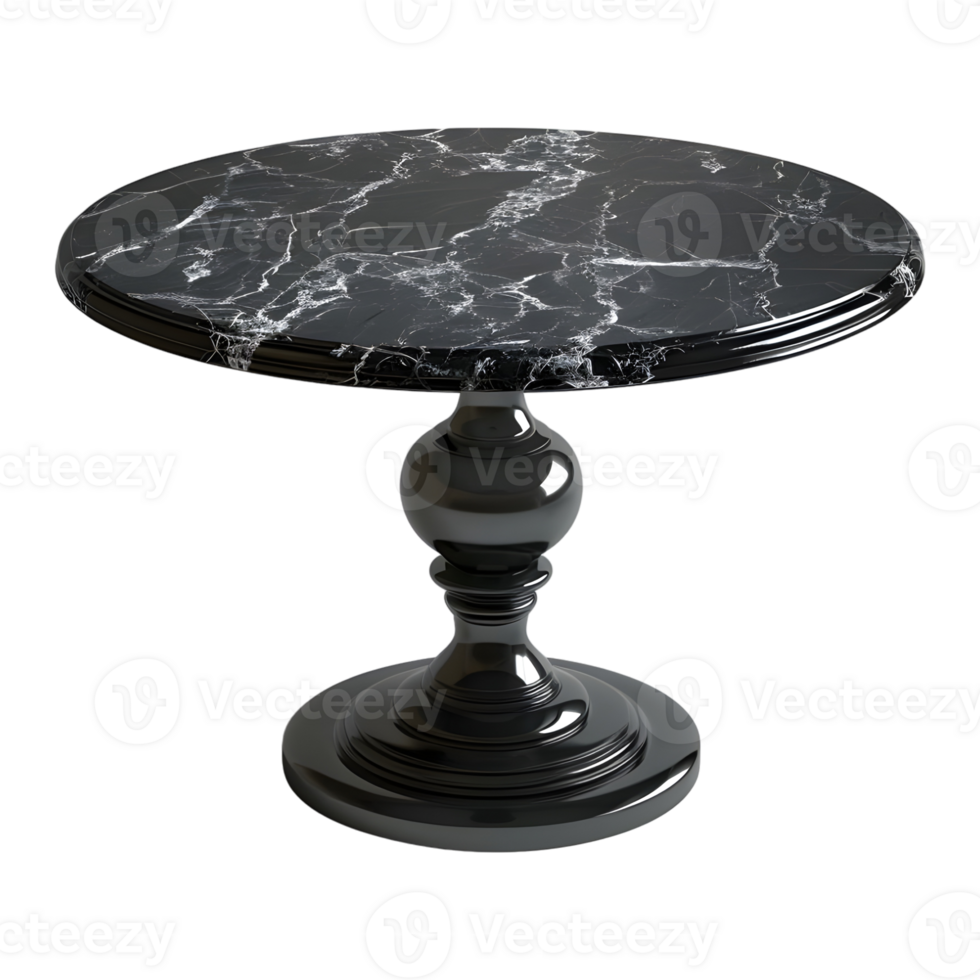 Black Stone Table on Transparent Background png