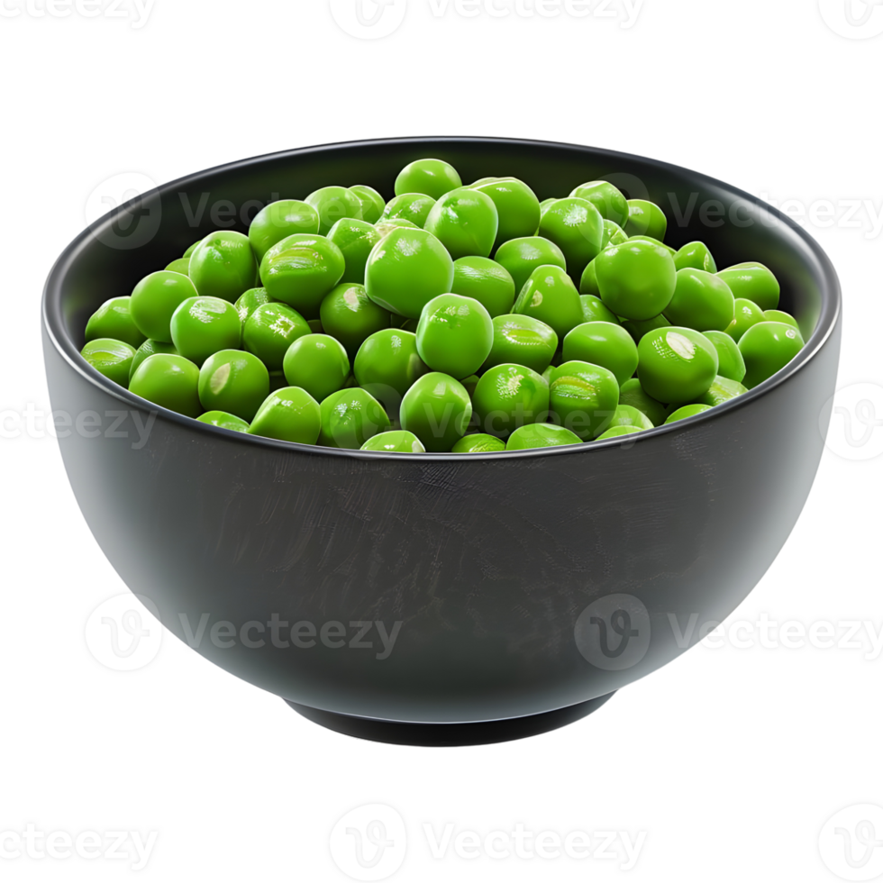 Green Peas in a Bowl on Transparent Background png