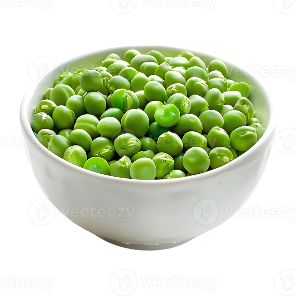 Green Peas in a Bowl on Transparent Background png