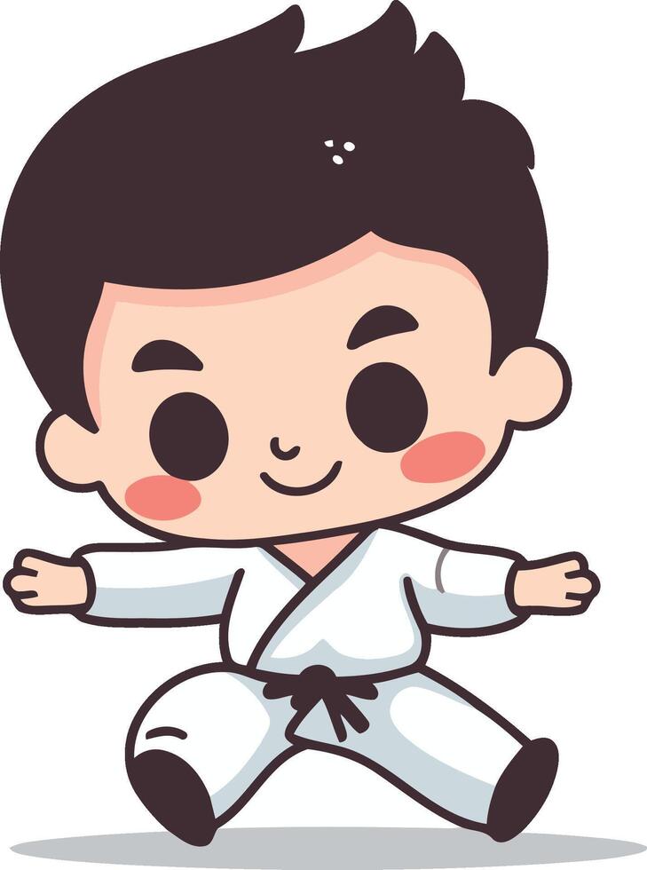Taekwondo - Cute karate boy cartoon character vector