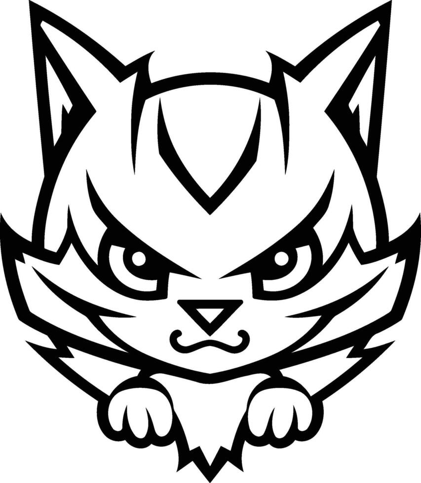 Funny cartoon cat for t-shirt. tattoo or sticker vector