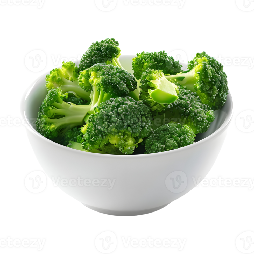 Broccoli in a Bowl on Transparent Background png