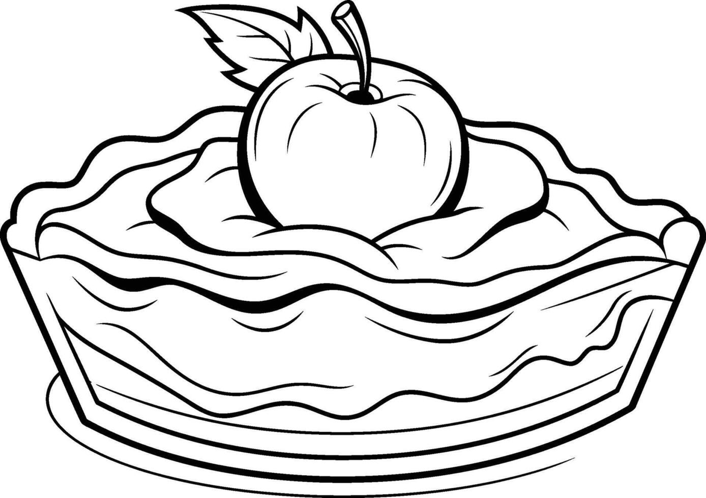Apple pie icon. Outline illustration of apple pie icon for web vector