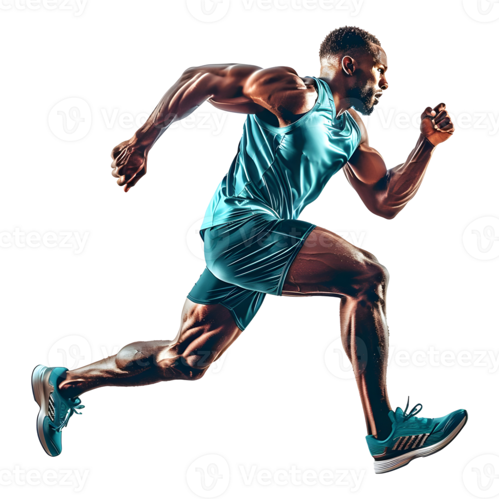 Athlete Running on Transparent Background png
