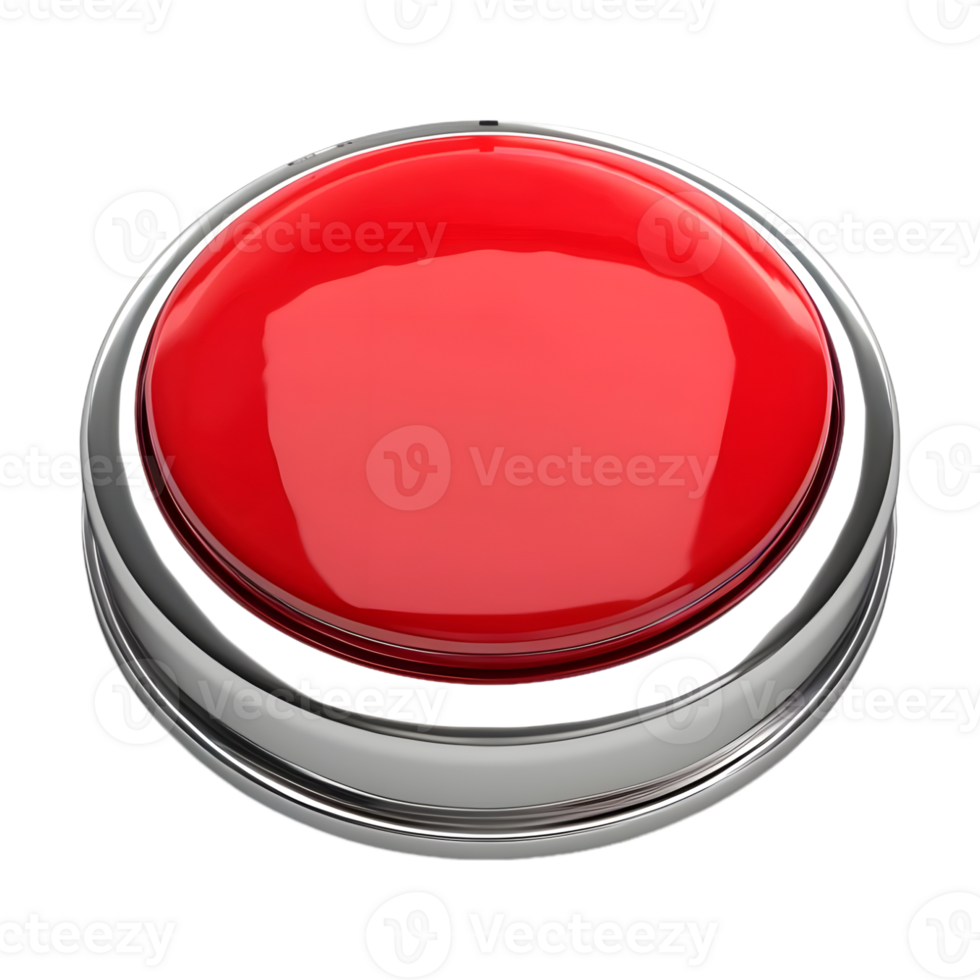 Red Button on Transparent Background png