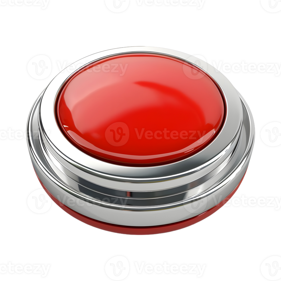 Red Button on Transparent Background png