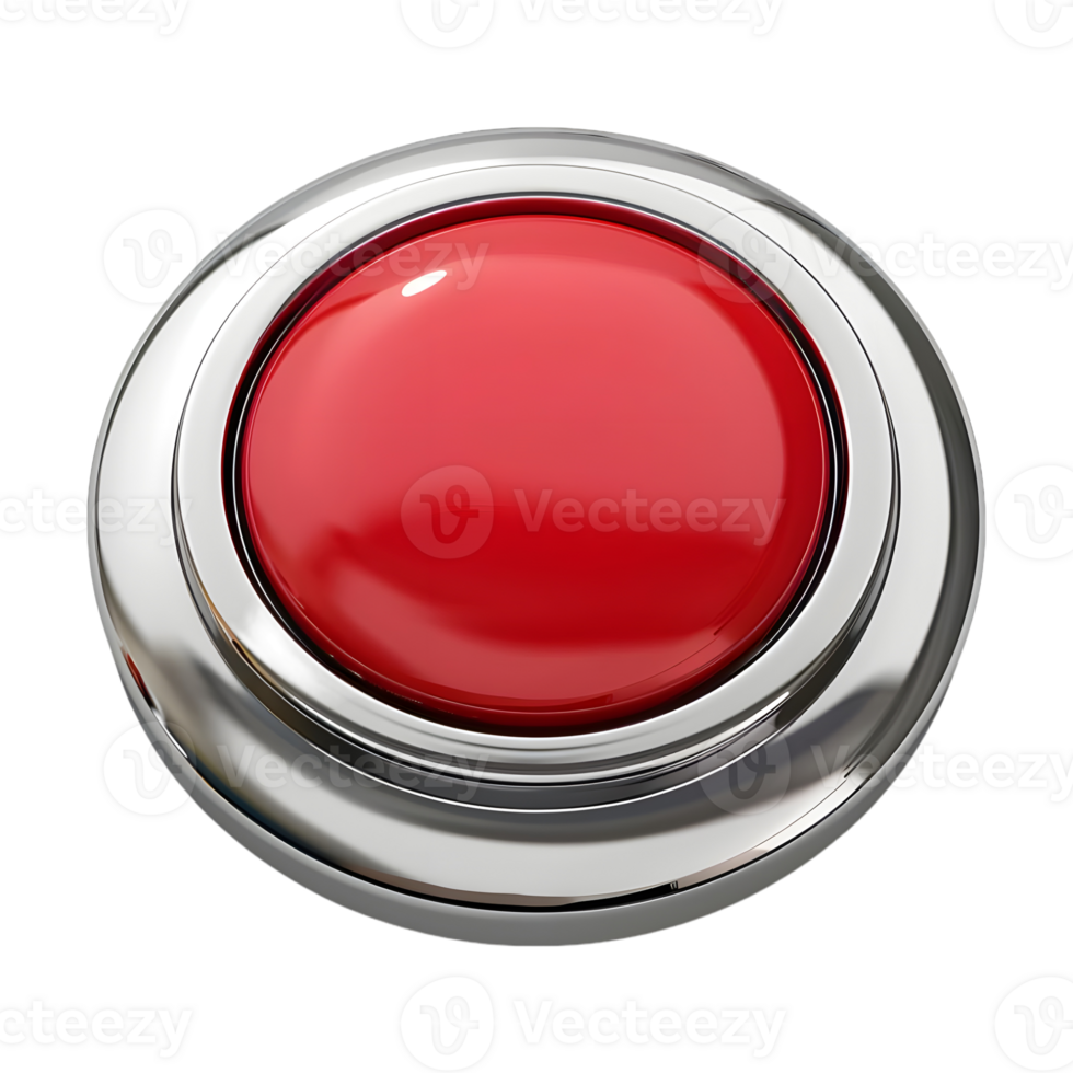 Red Button on Transparent Background png