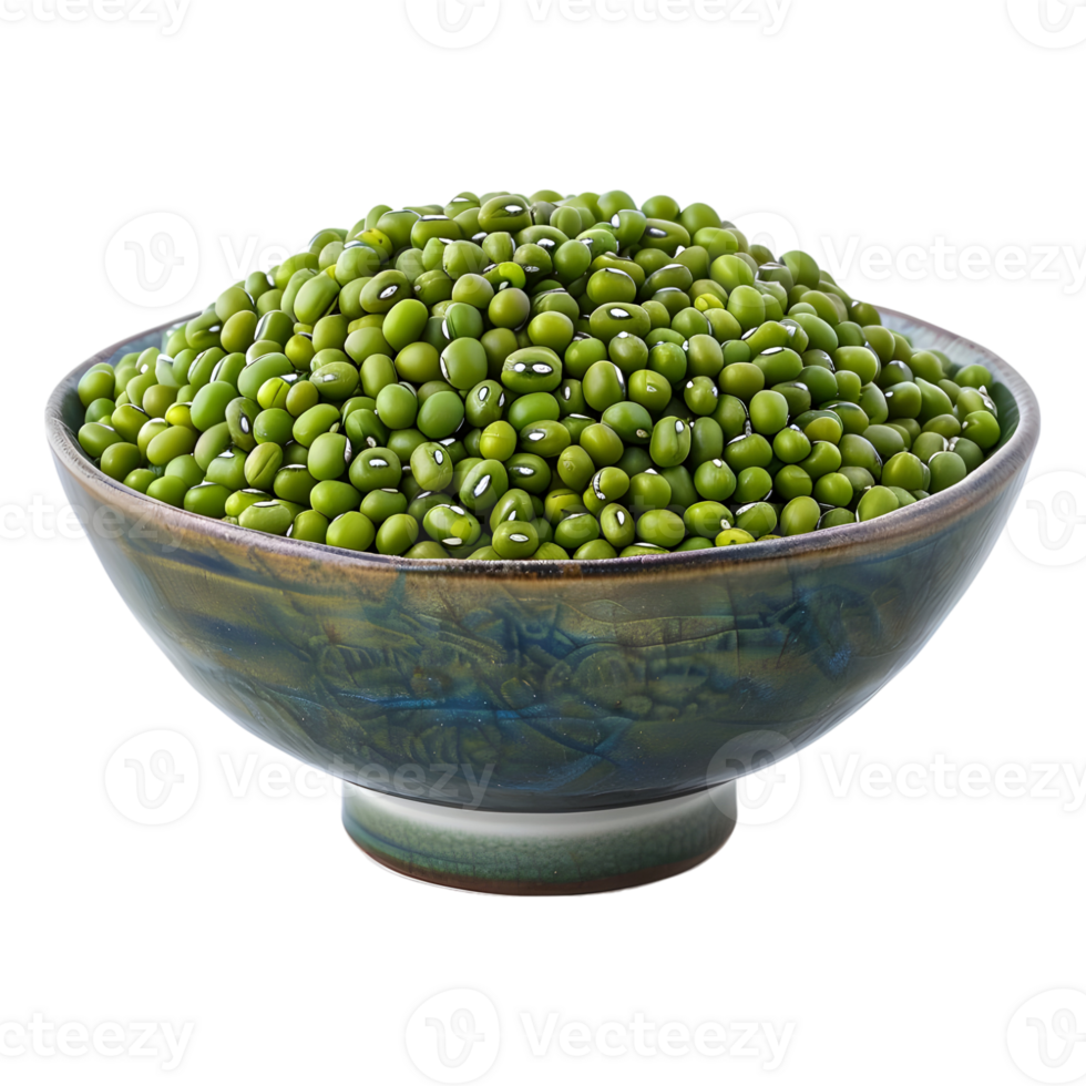Mung beans in bowl on Transparent Background png