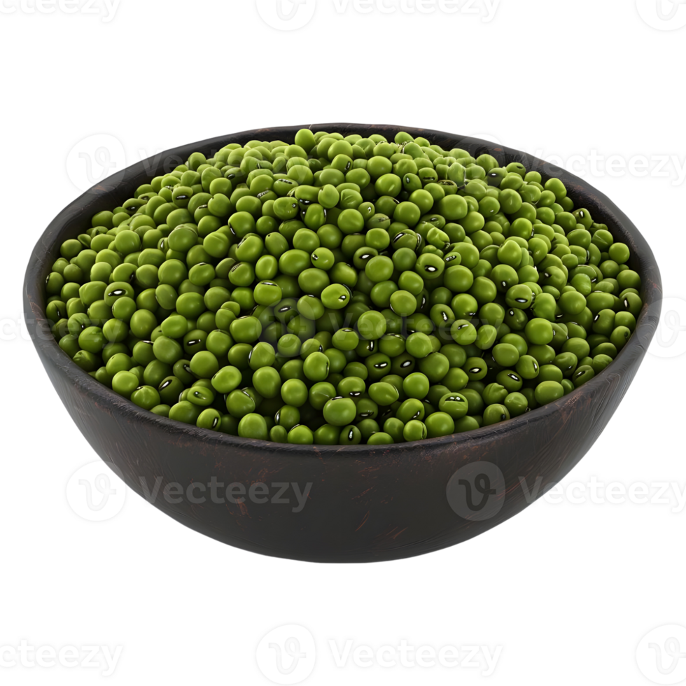 Mung beans in bowl on Transparent Background png