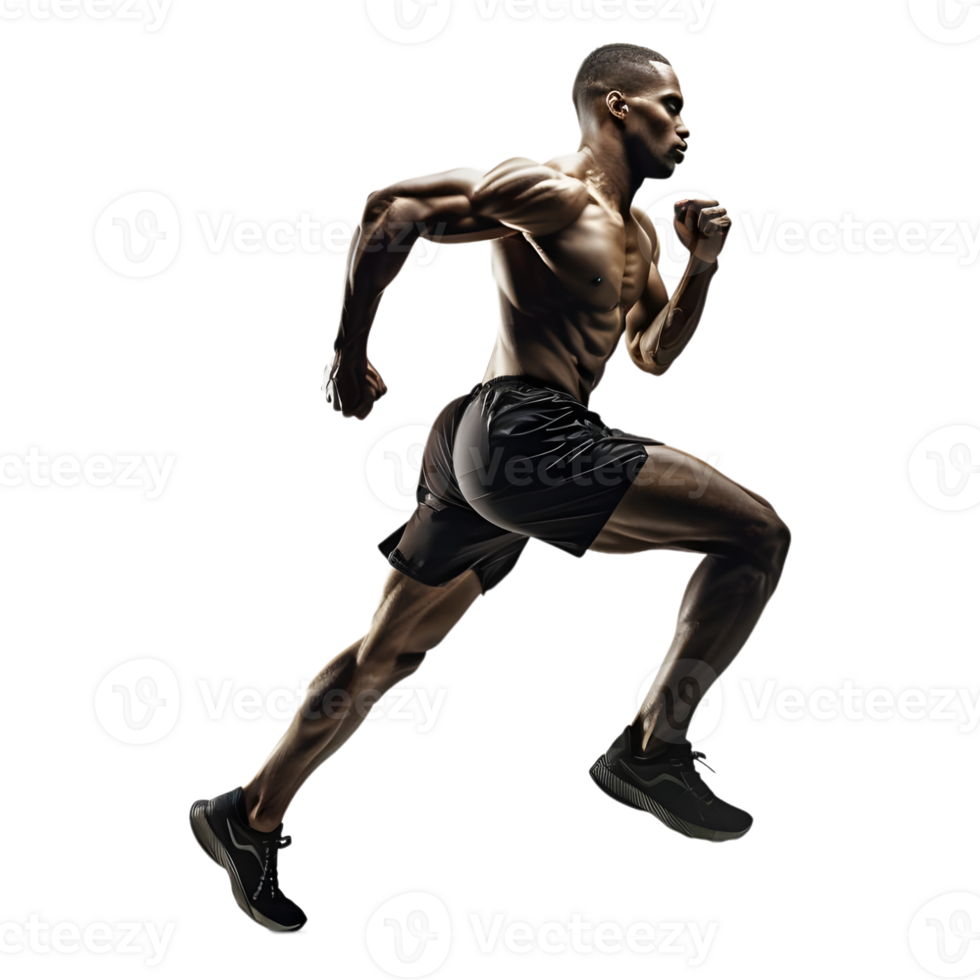 Athlete Running on Transparent Background png