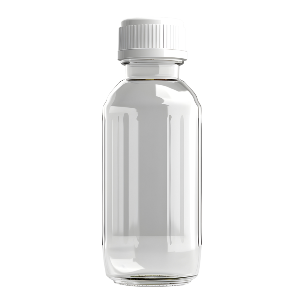 White Small Bottle on Transparent Background png