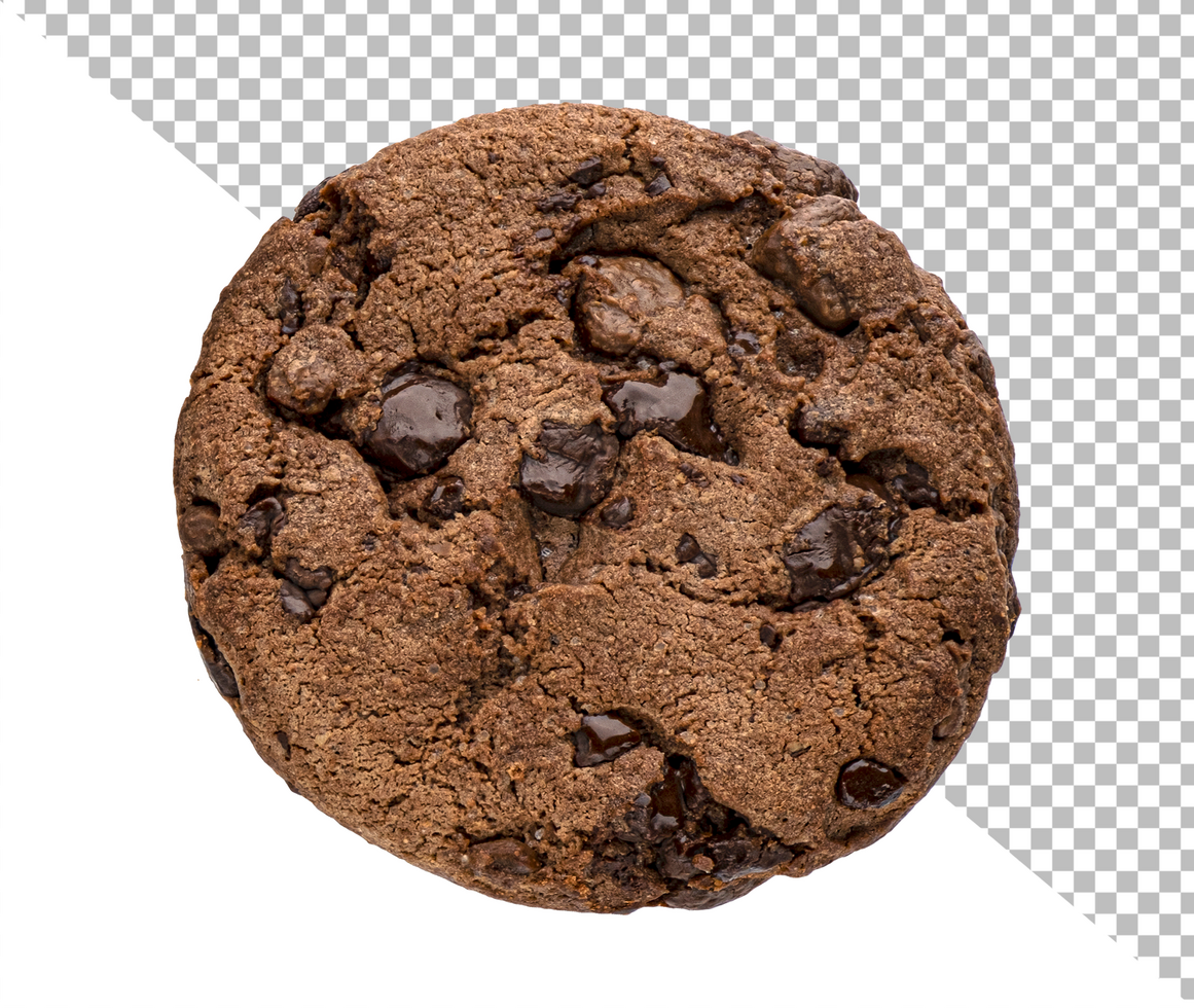 Chocolate cookies isolated on white background psd