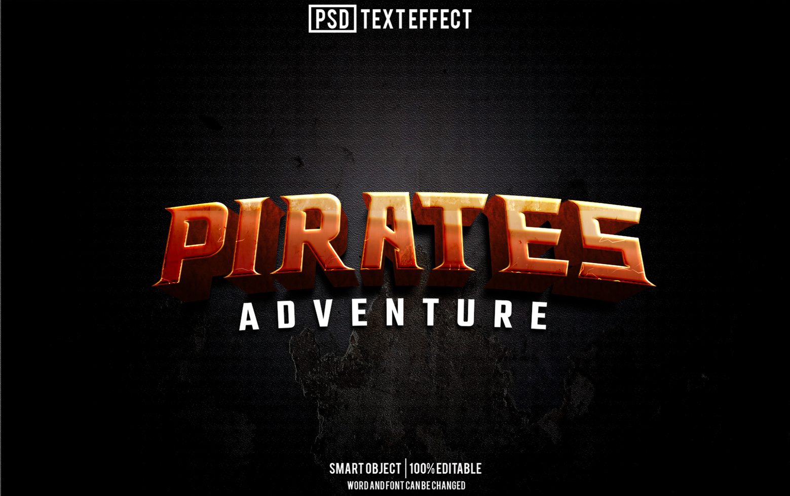 pirates text effect, font editable, typography, 3d text psd