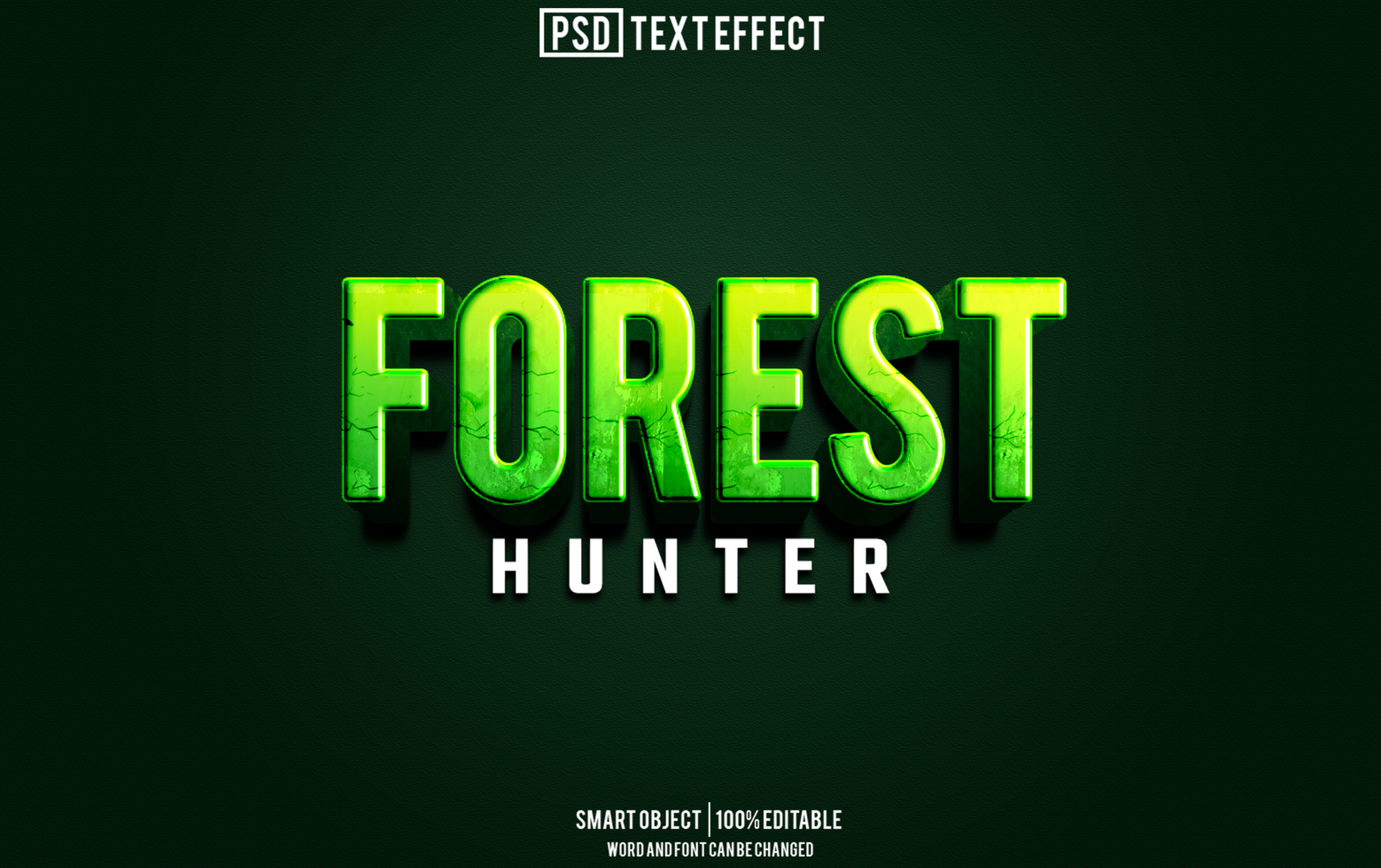 forest text effect, font editable, typography, 3d text psd
