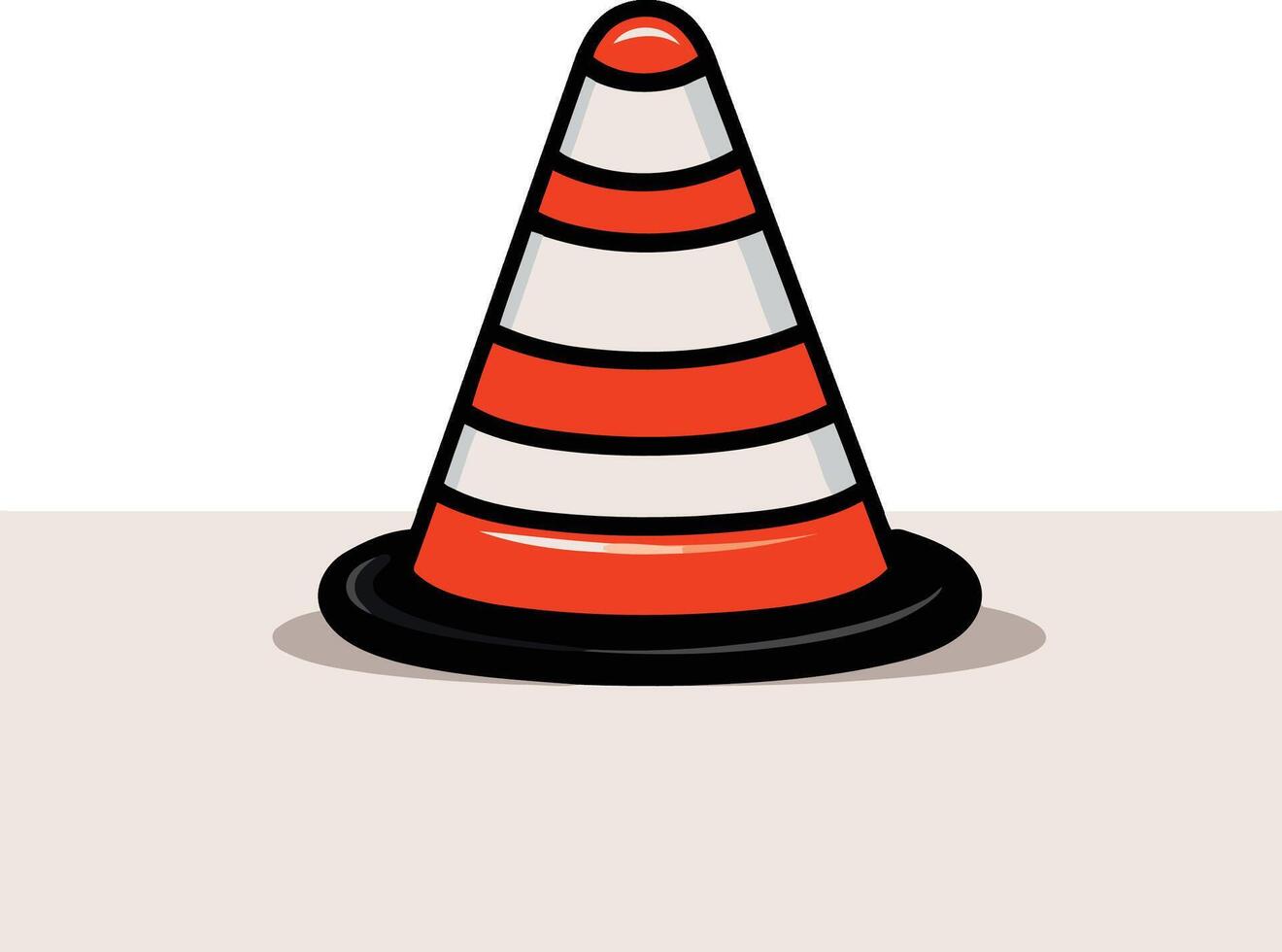 Traffic cone icon. Flat illustration of traffic cone icon for web vector