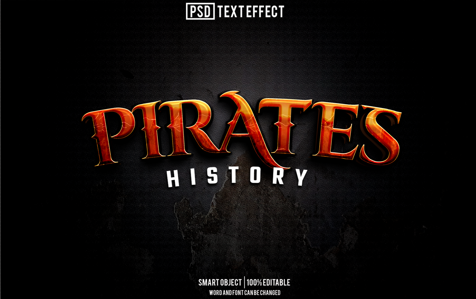 pirates text effect, font editable, typography, 3d text psd