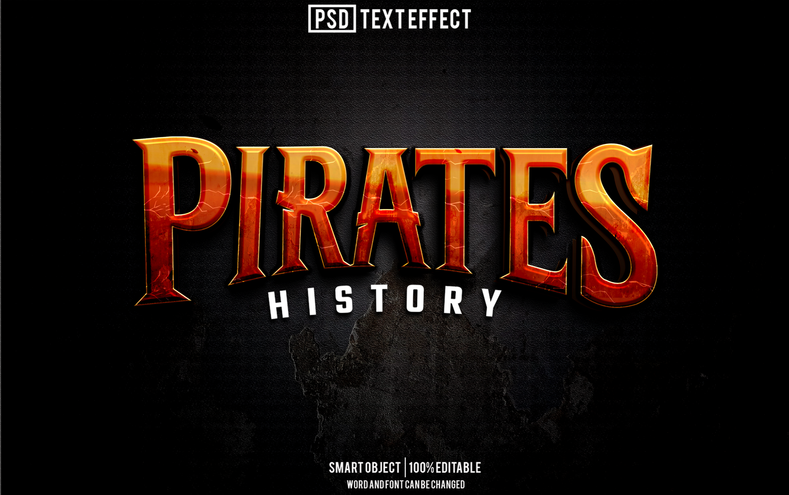 pirates text effect, font editable, typography, 3d text psd