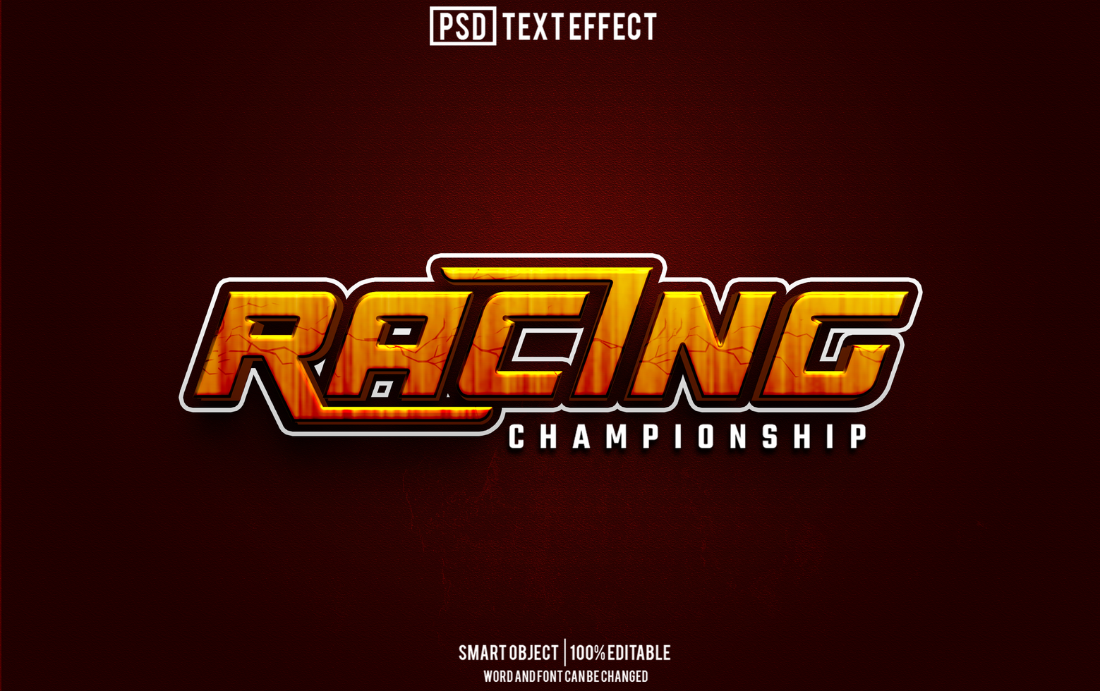 racing text effect, font editable, typography, 3d text psd