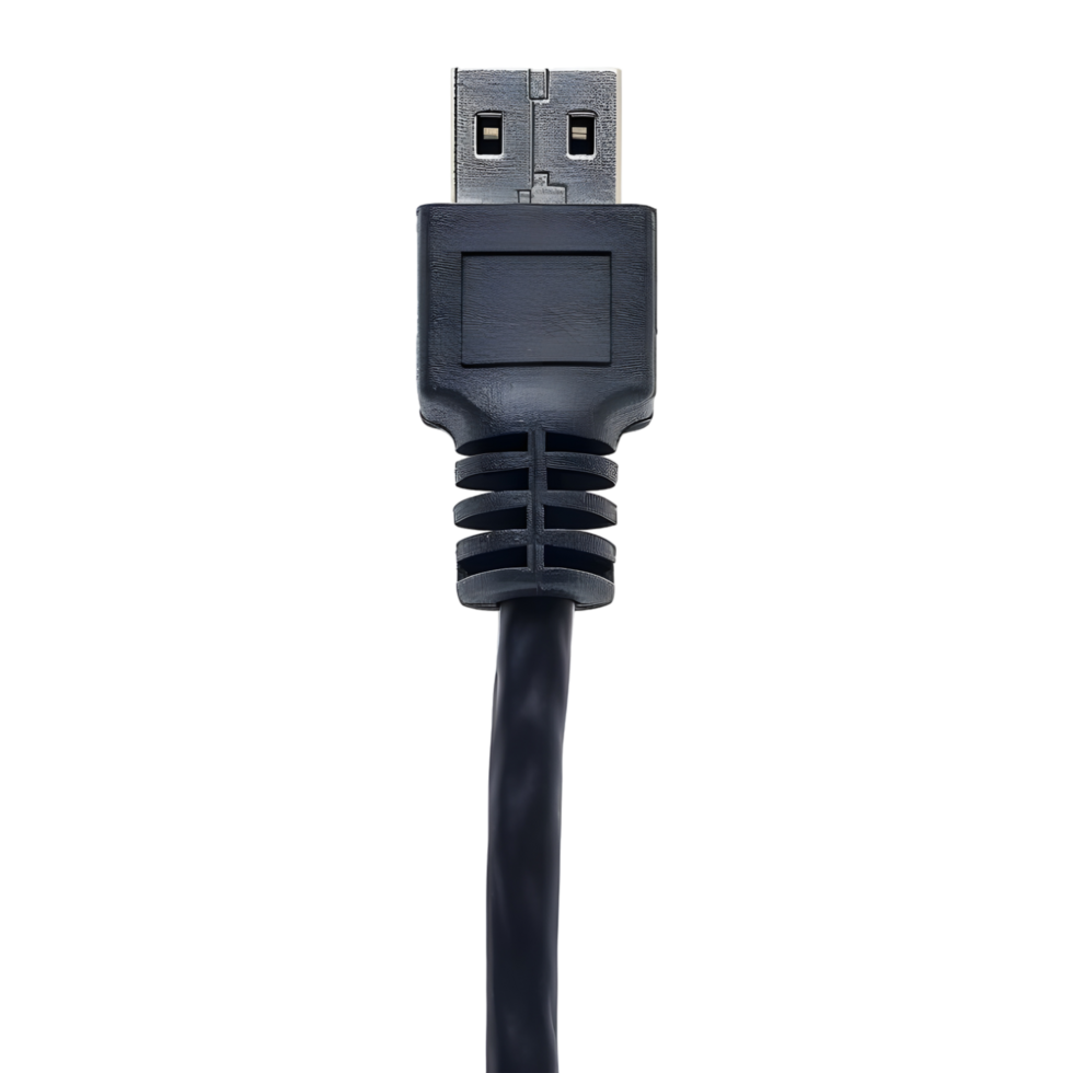 Black Data Cable on Transparent Background 45654561 PNG