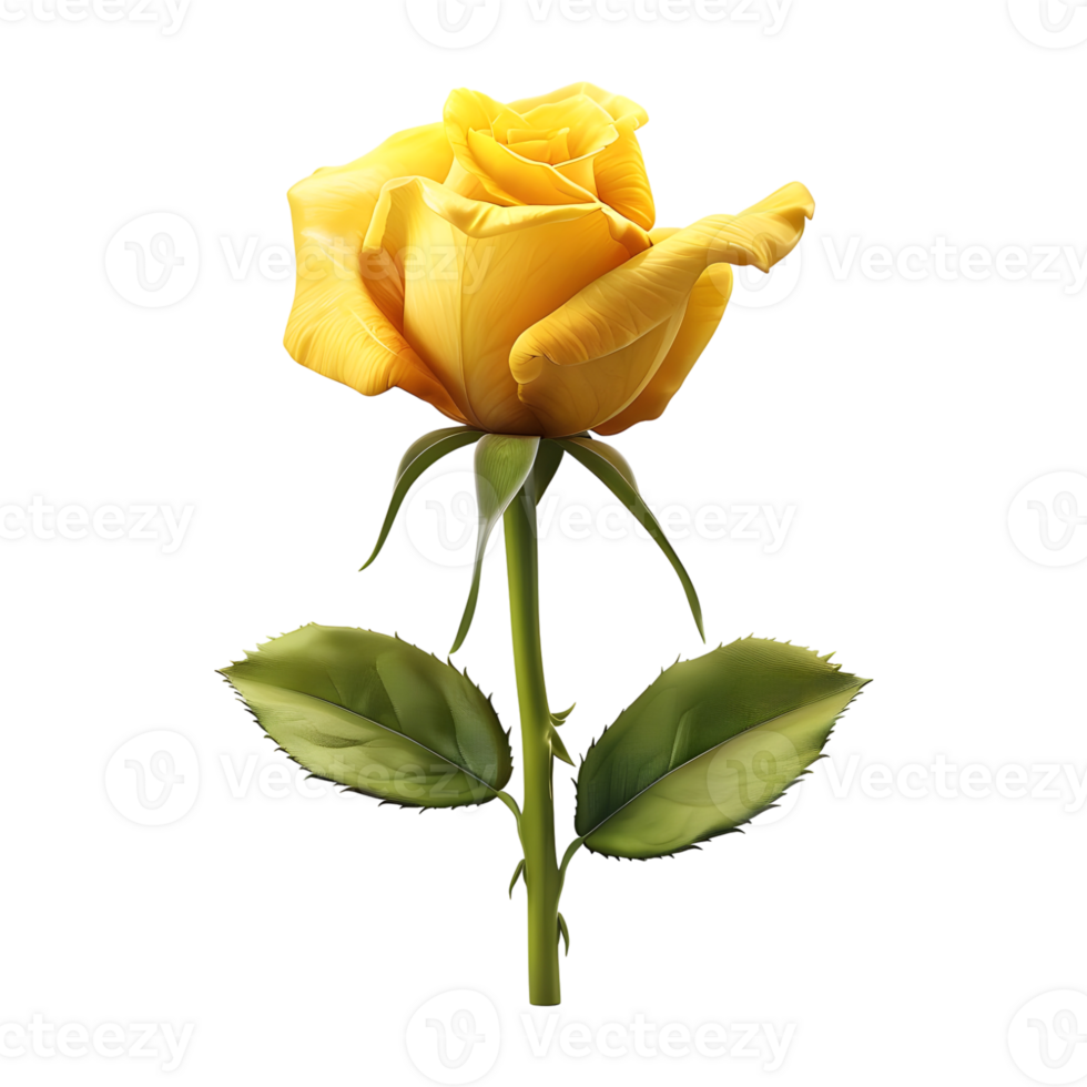 Yellow Rose Flower on Transparent Background png