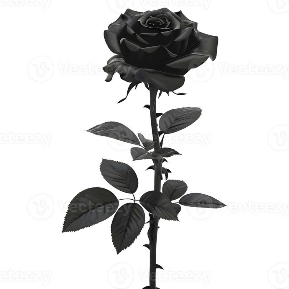 Black Rose Flower on Transparent Background png