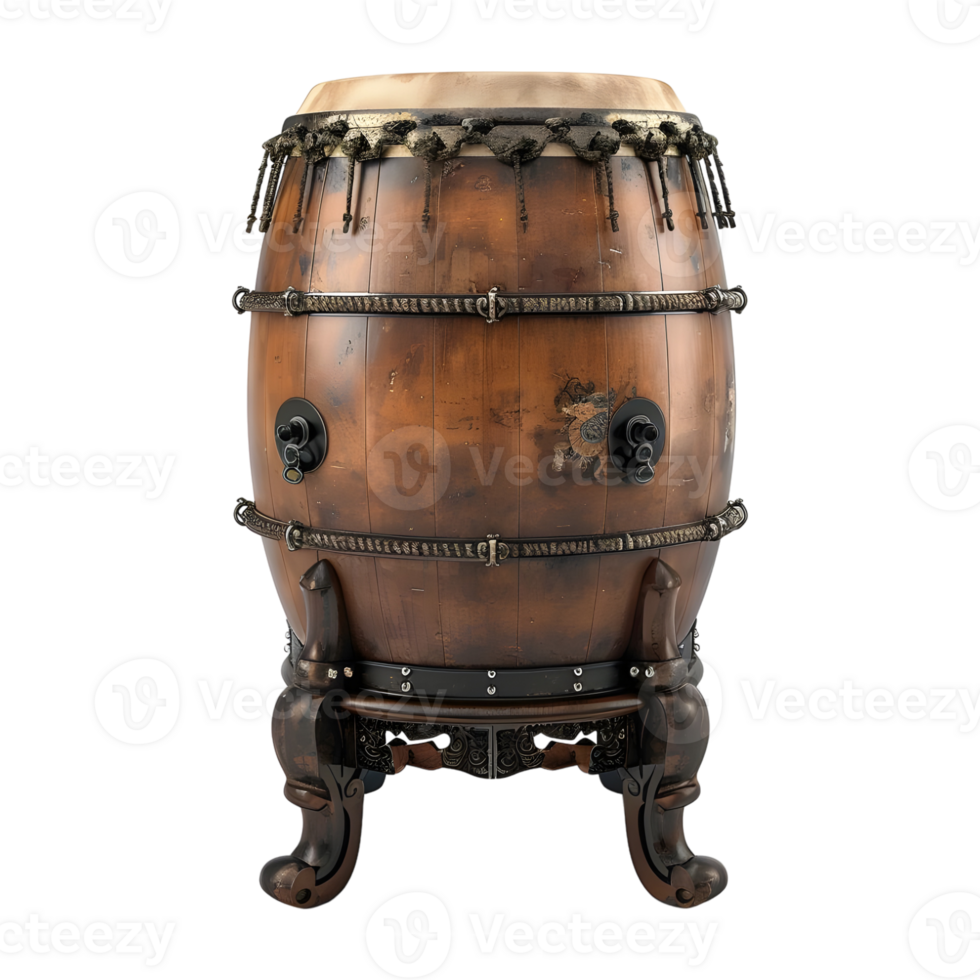 Ancient Drum on Transparent Background png