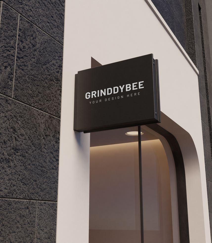 Signboard logo mockup psd
