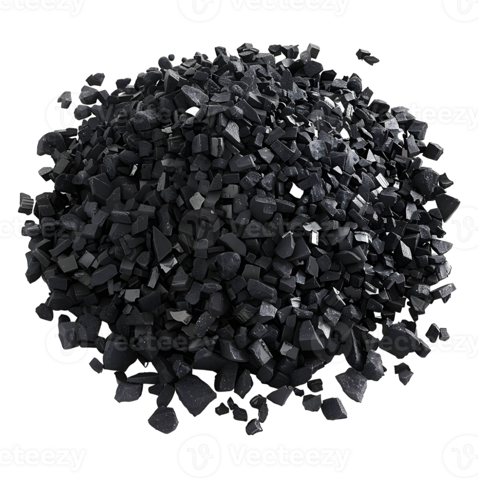 Black Coal Pieces on Transparent Background png