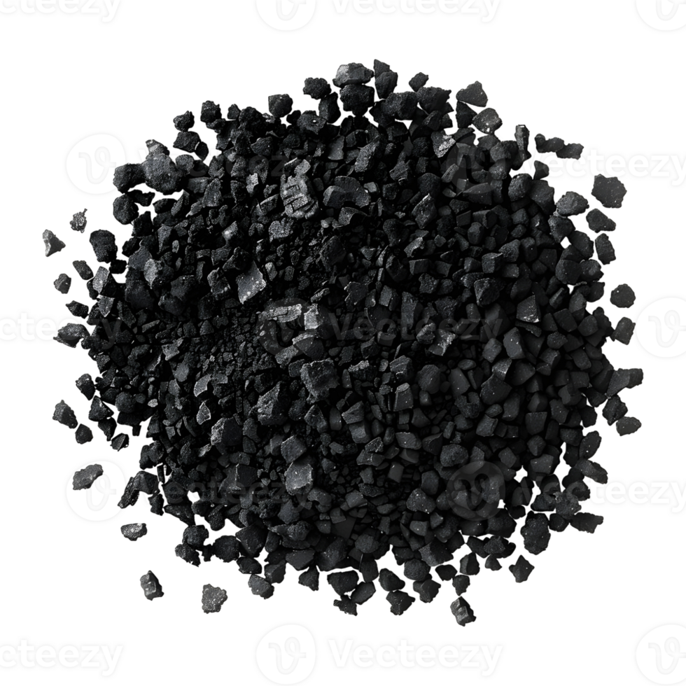 Black Coal Pieces on Transparent Background png