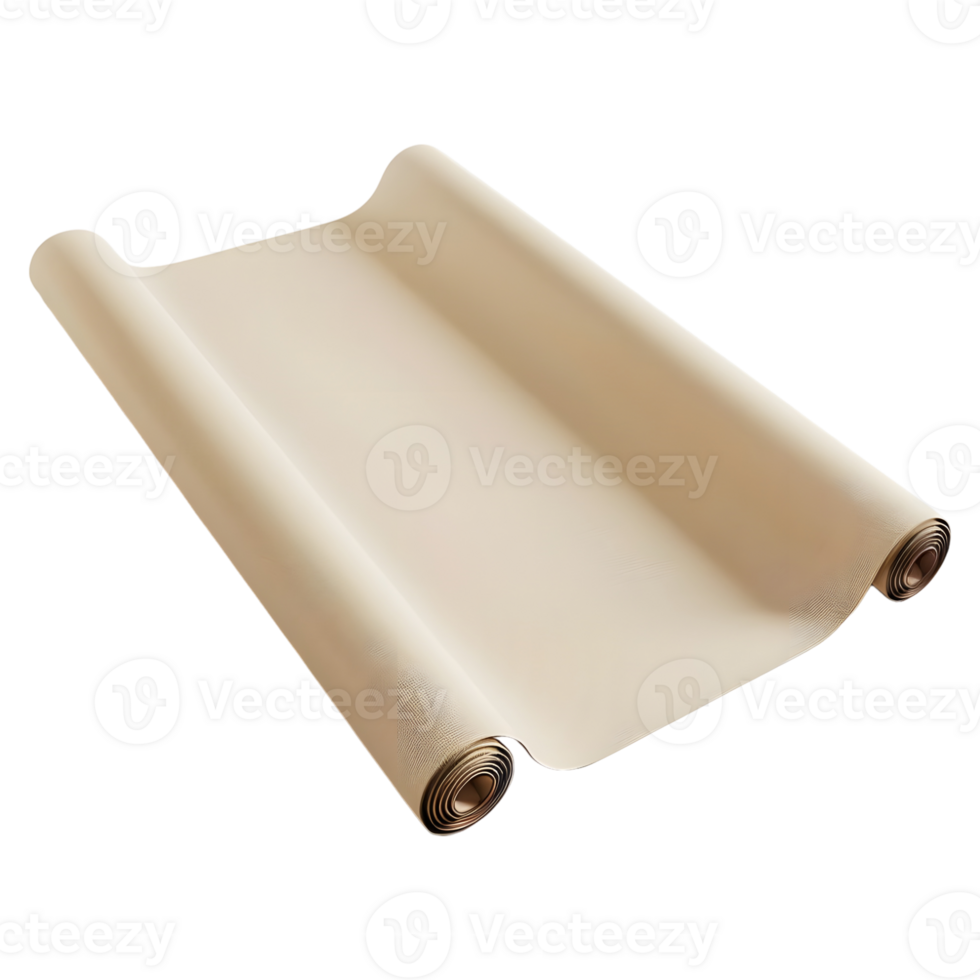 Ancient Old paper scroll on Transparent Background png