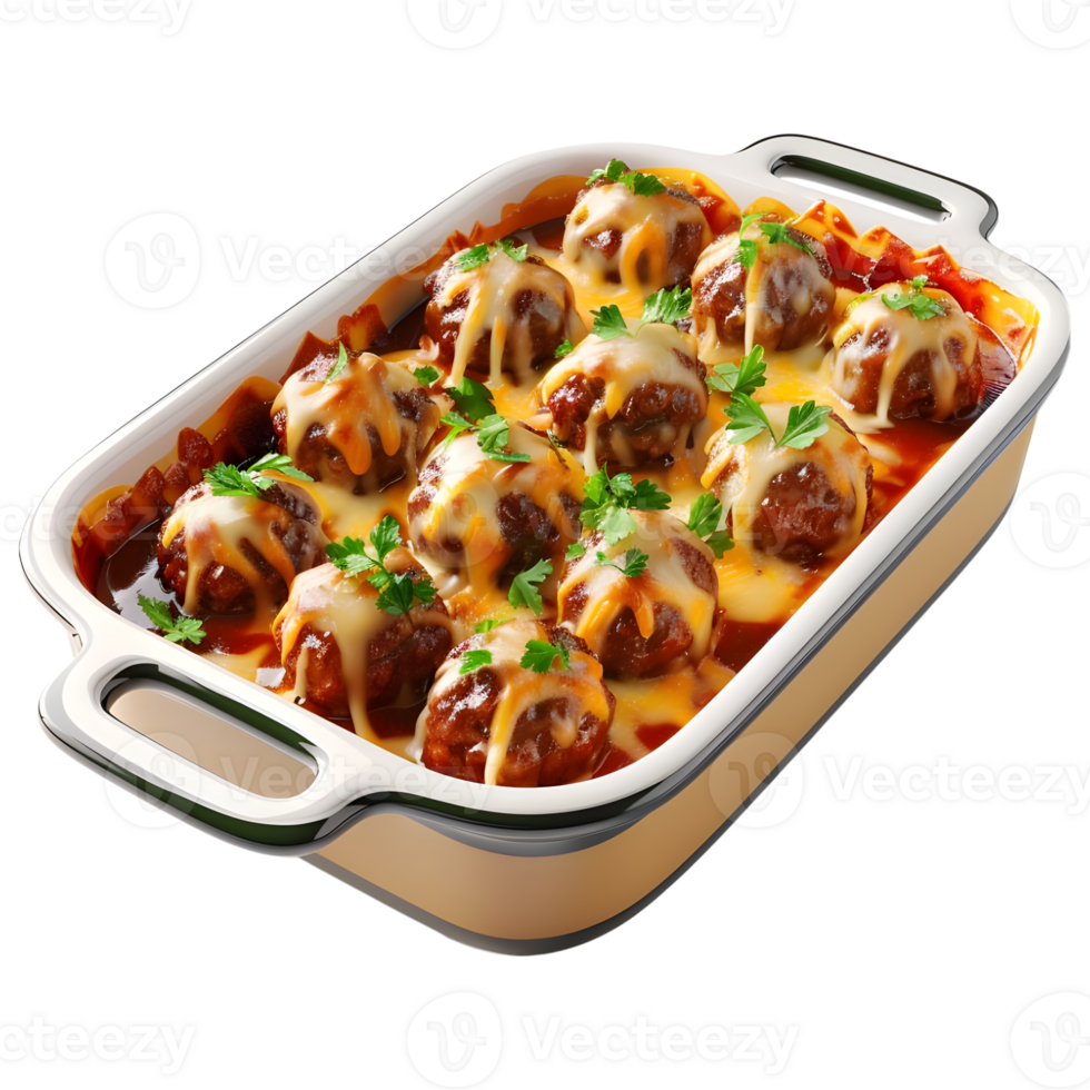 Saucy Baked Pork Meatballs on Transparent Background png