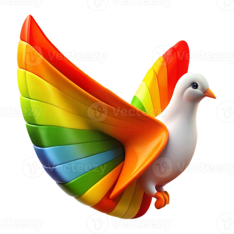 pride day wings 3d illustration png