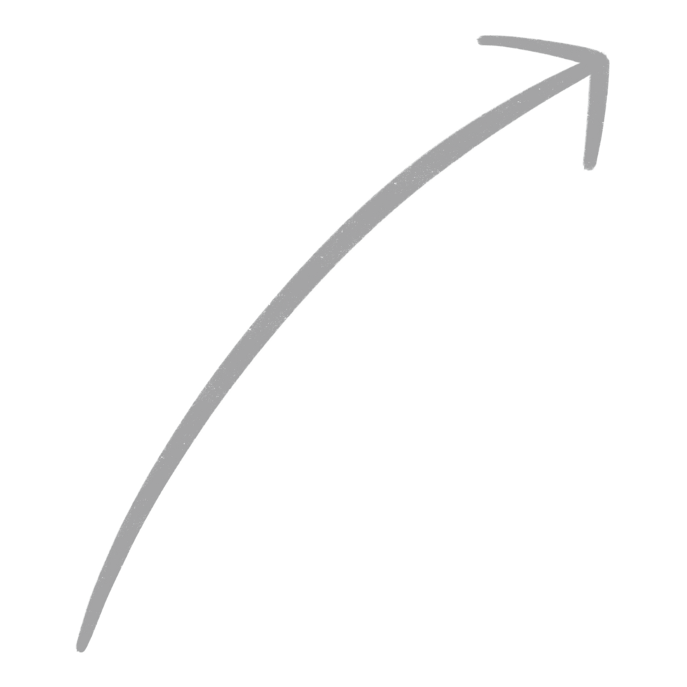 Grey Arrow Line Upward Curved Arrow Sketch Arrow Line Element png