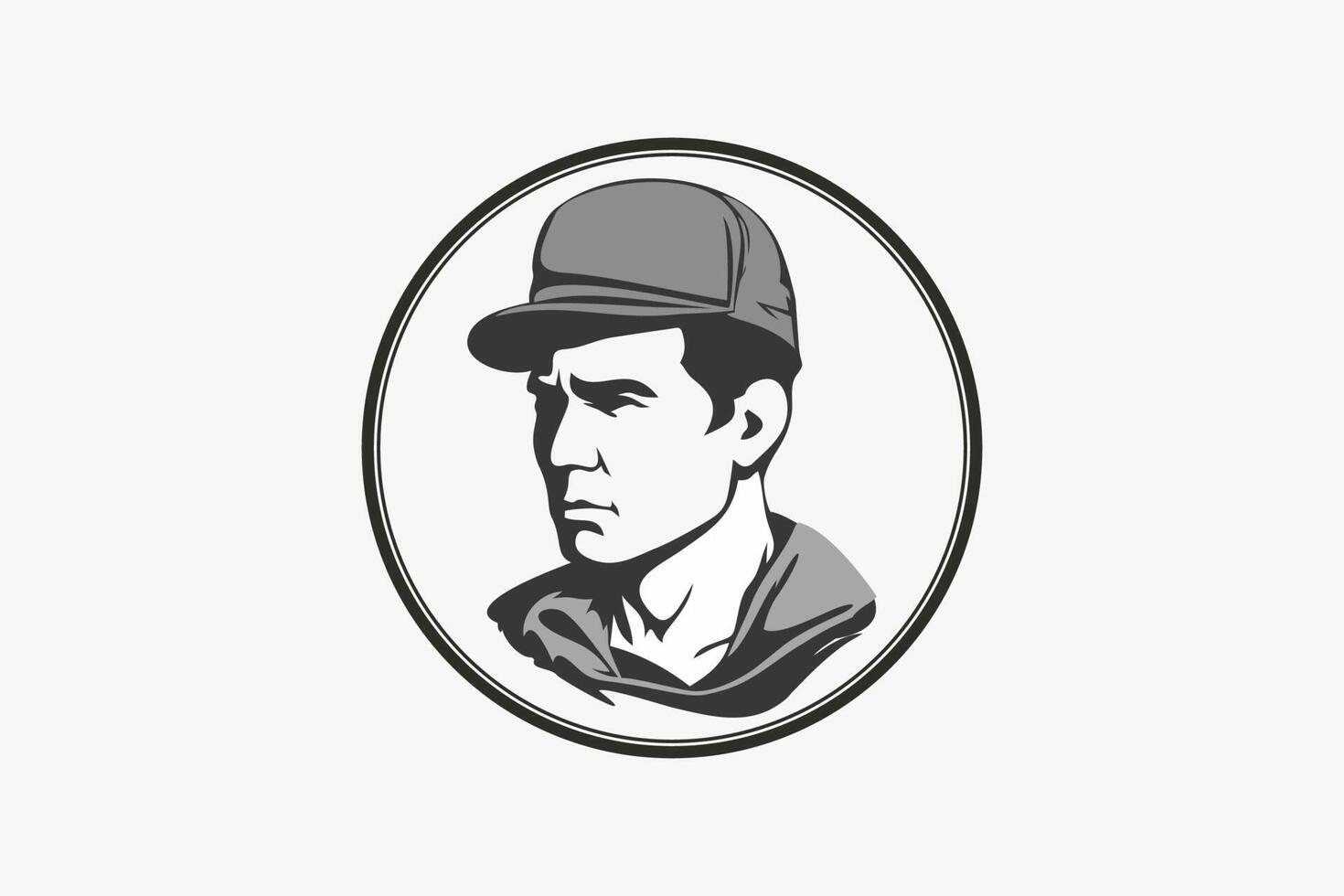 Human Face with Hat Illustration Icon Logo template vector