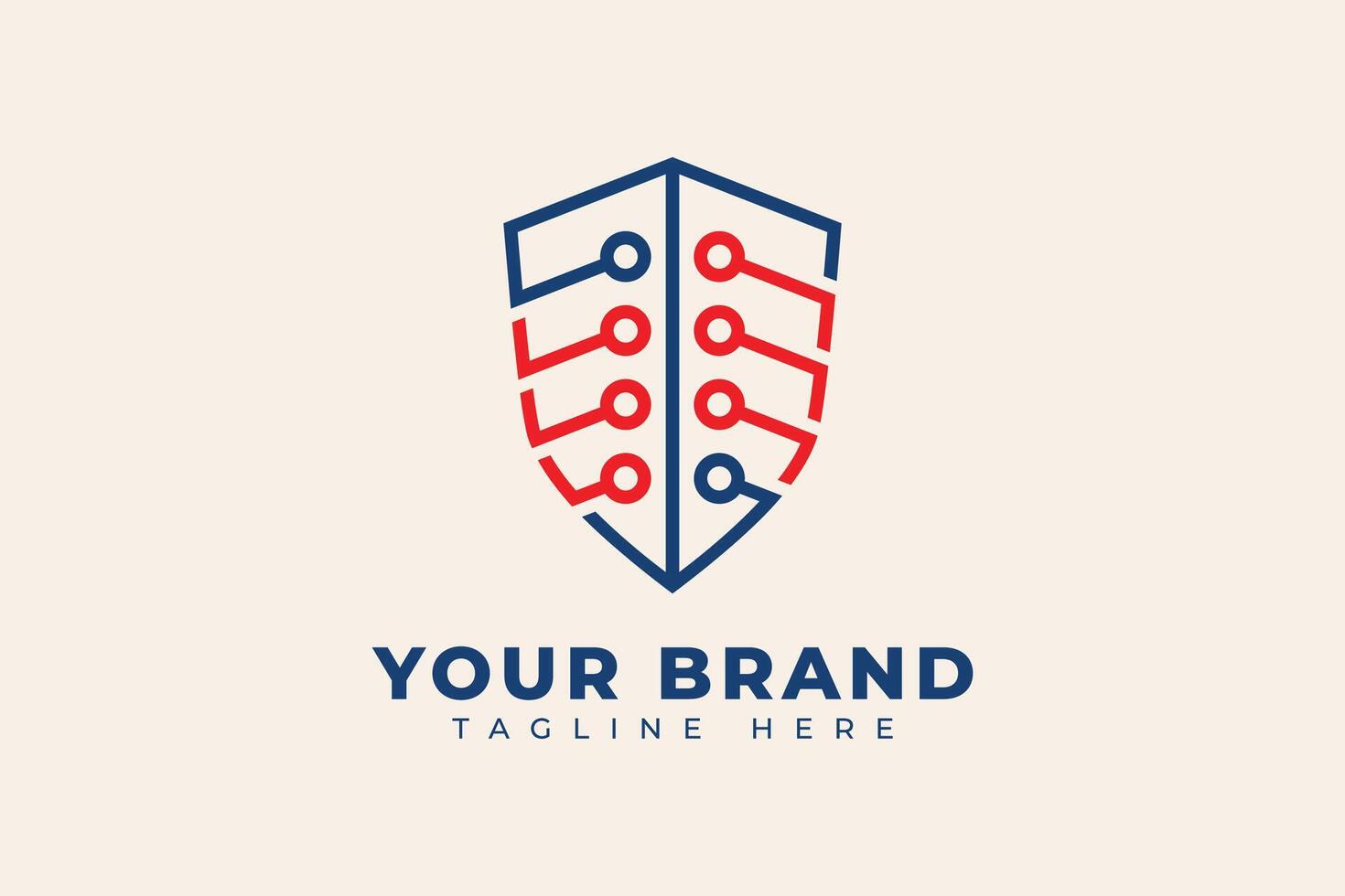 secure technology logo for safety company data shield tech cyber protection logo design element vector
