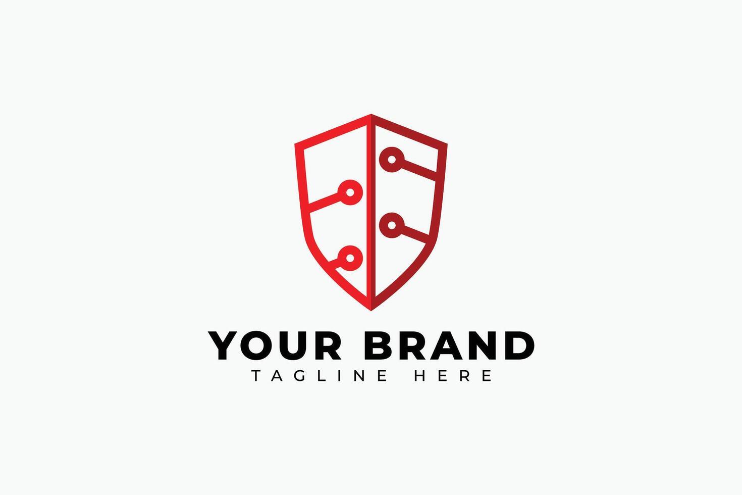 secure technology logo for safety company data shield tech cyber protection logo design element vector
