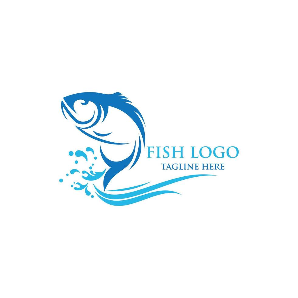 fish logo design template illustration with creative idea vector