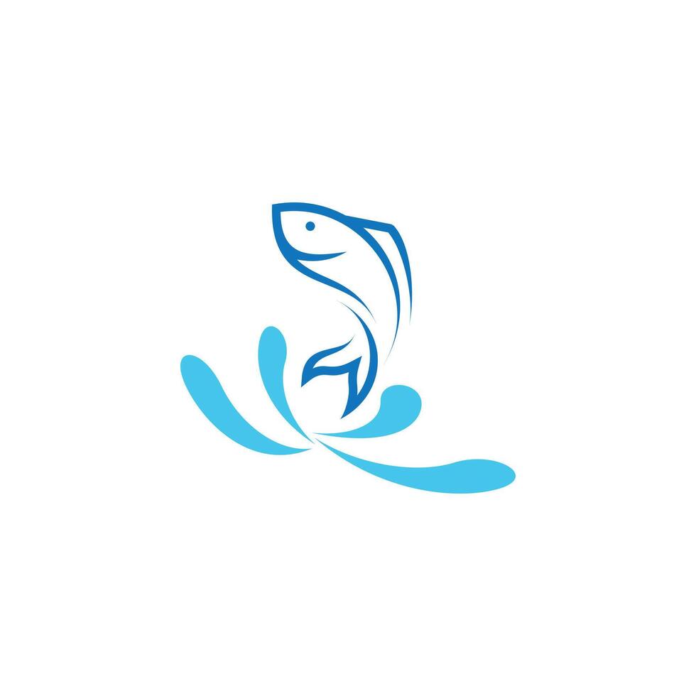 fish logo design template illustration with creative idea vector