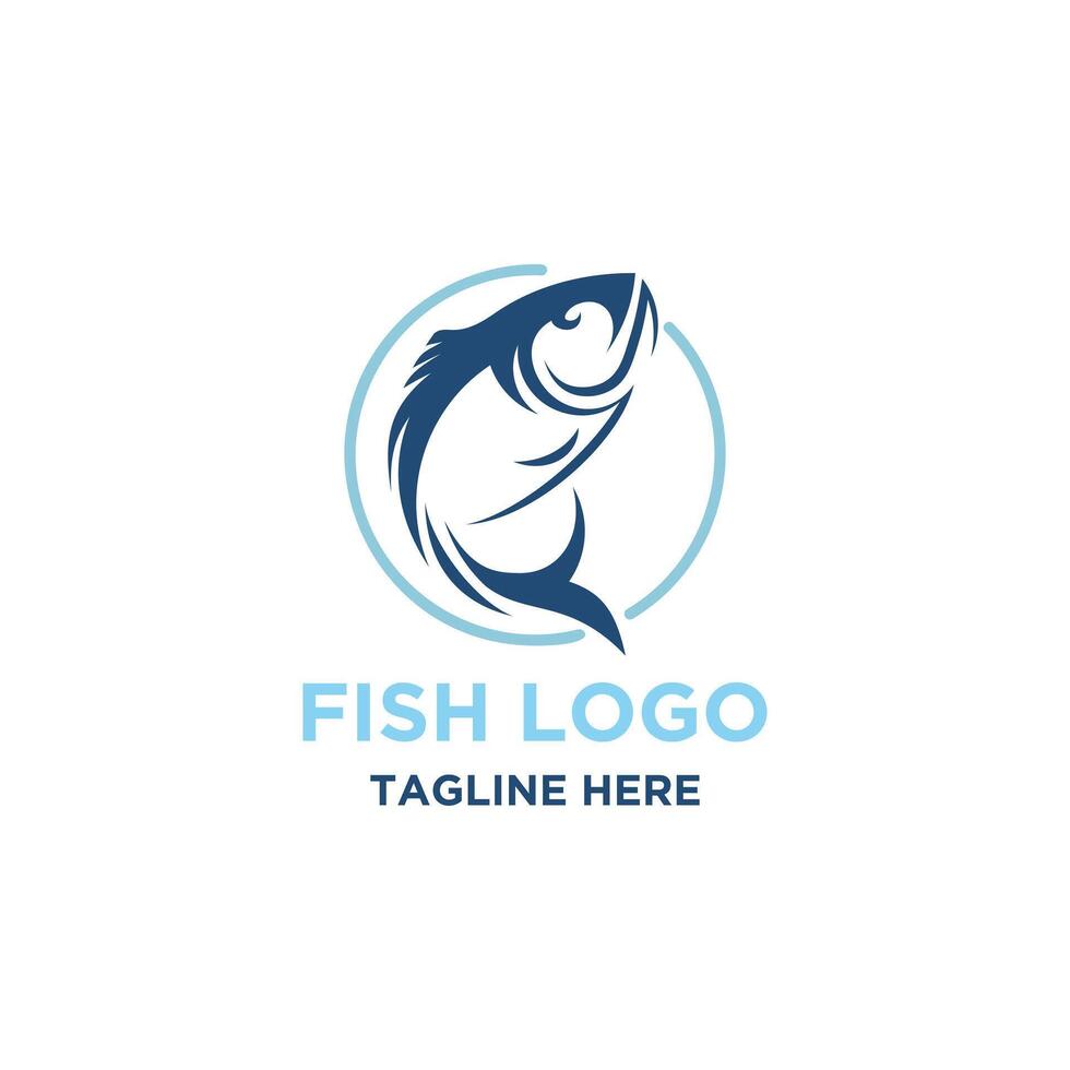 fish logo design template illustration with creative idea vector