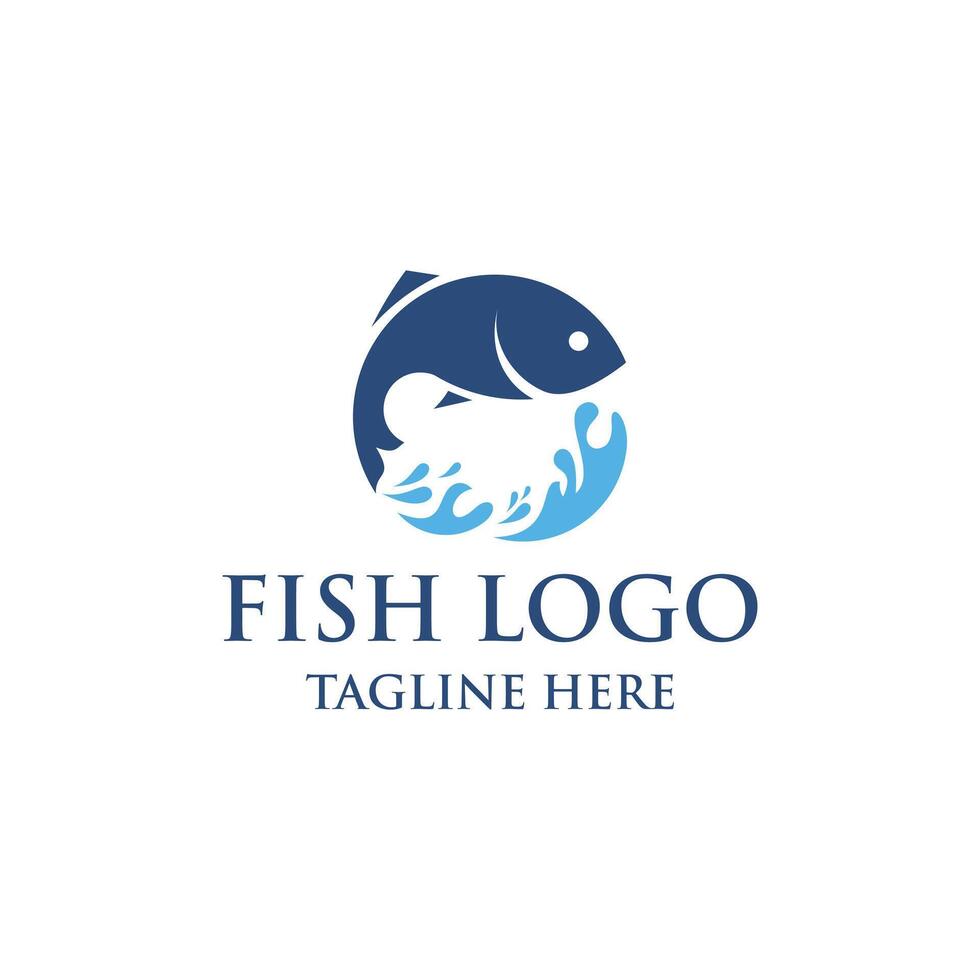 fish logo design template illustration with creative idea vector