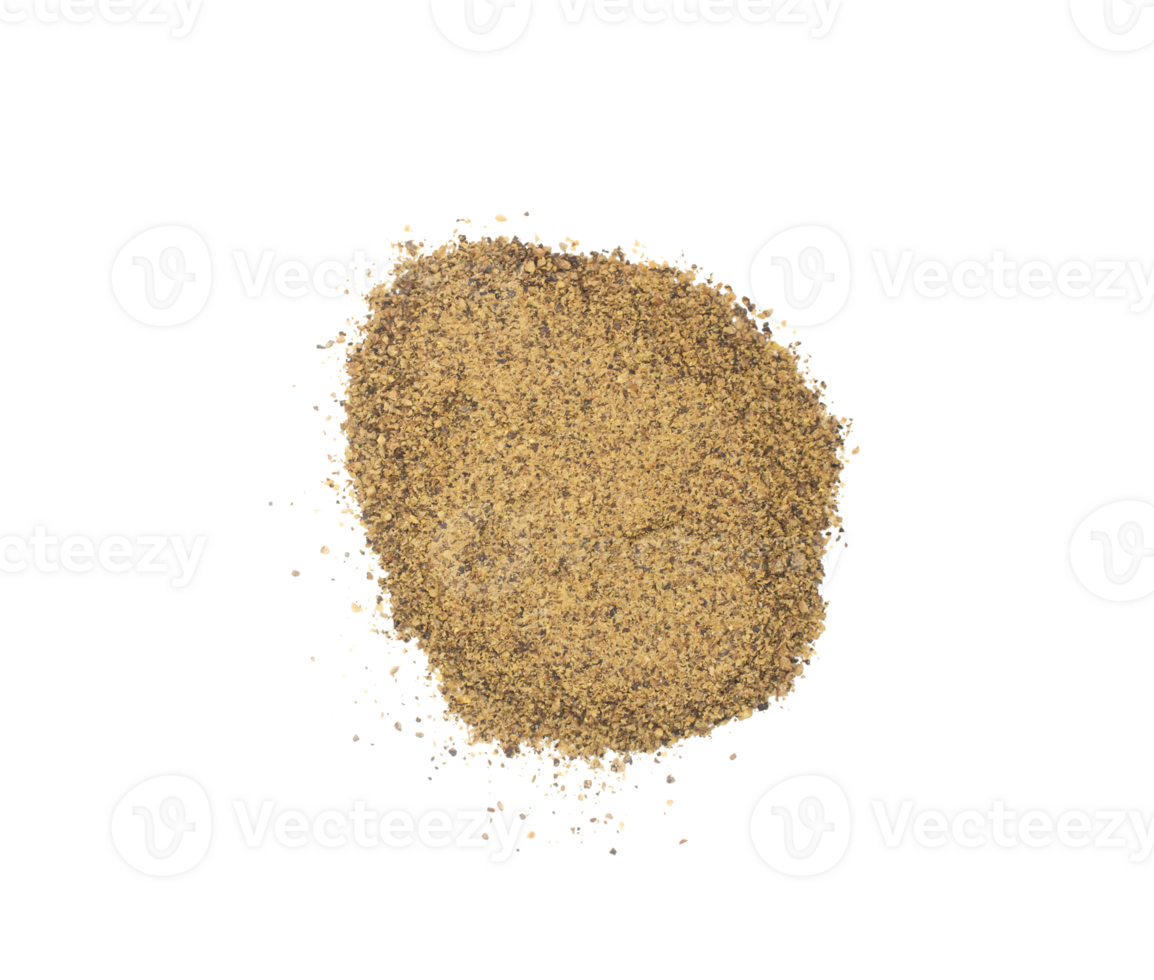 Minced black pepper pile transparent background top view png