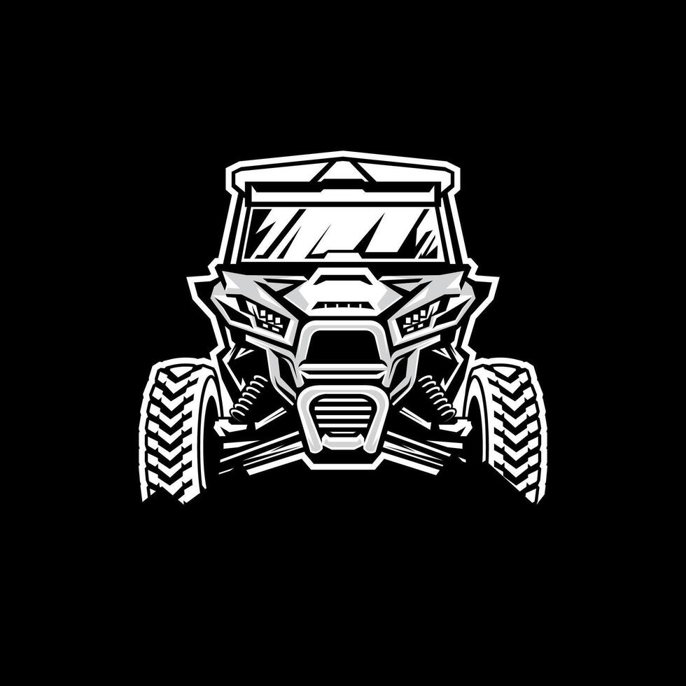 Bold and Dynamic ATV Black and White Illustration vector