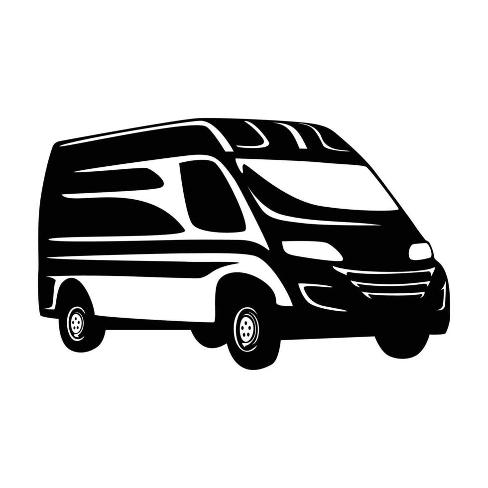 van silhouette design. shipping transportation sign and symbol. vector