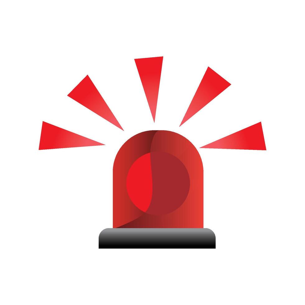 flat siren illustration. red emergency lamp sign and symbol. vector