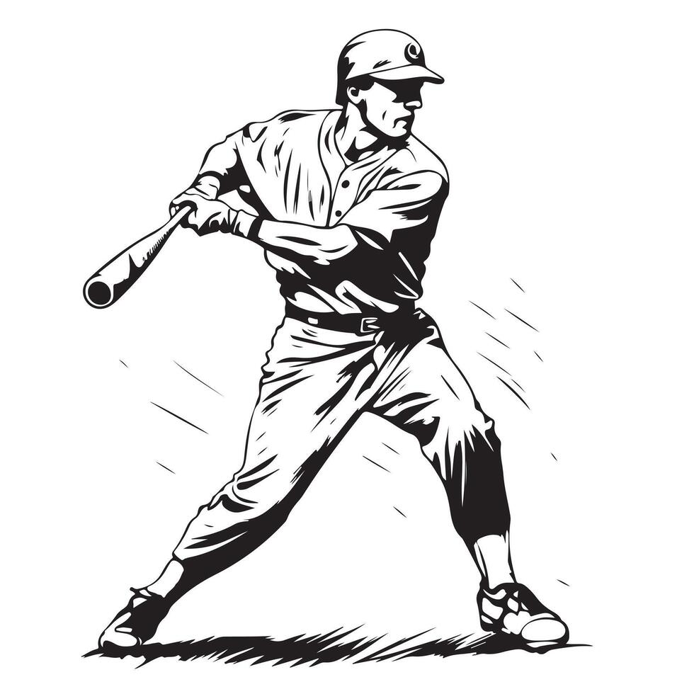 Baseball player, abstract silhouette Baseball ball vector