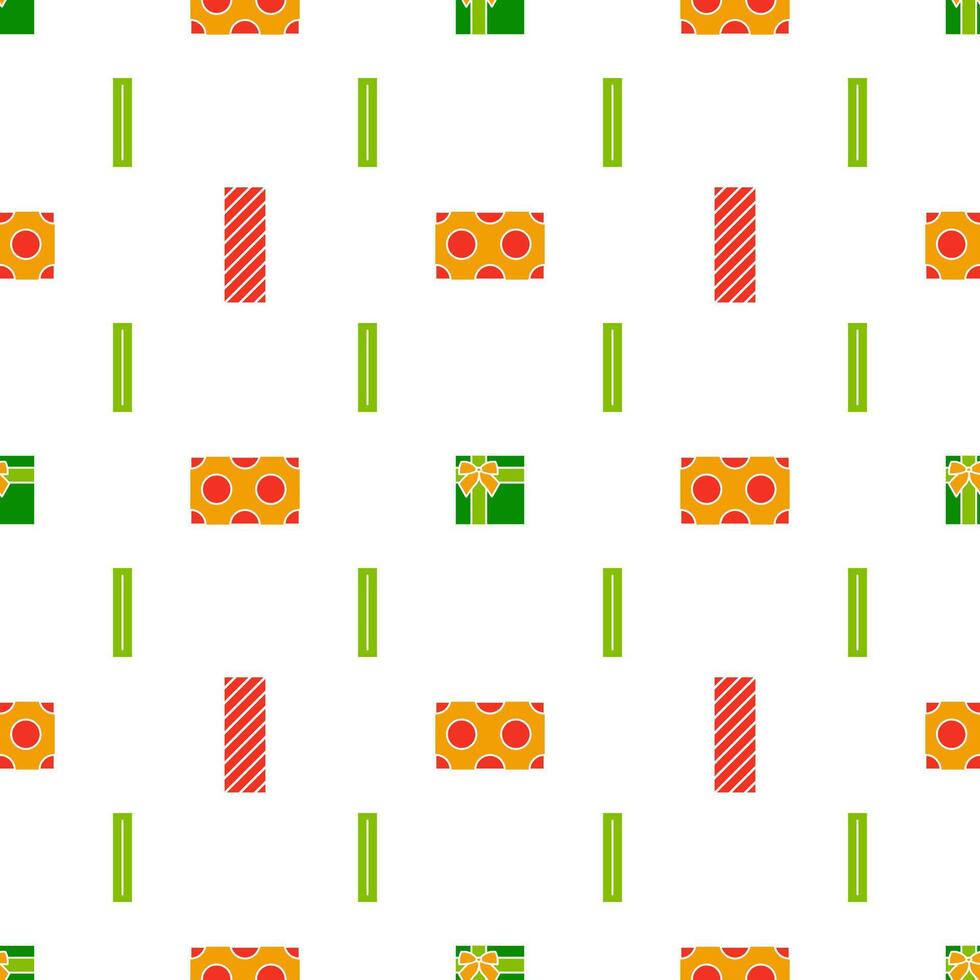 Minimalistic Pattern for Holiday Gifts. Patterned boxes on a white background. Surprise, present. Simple geometrical object. Festive event. Presentation of gifts. Wrapping. Color. illustration vector