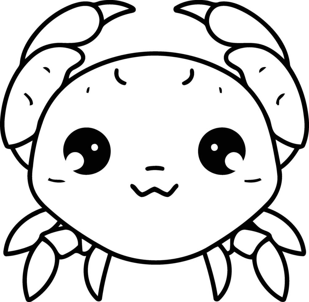 Cute cartoon crab isolated on a white background. vector