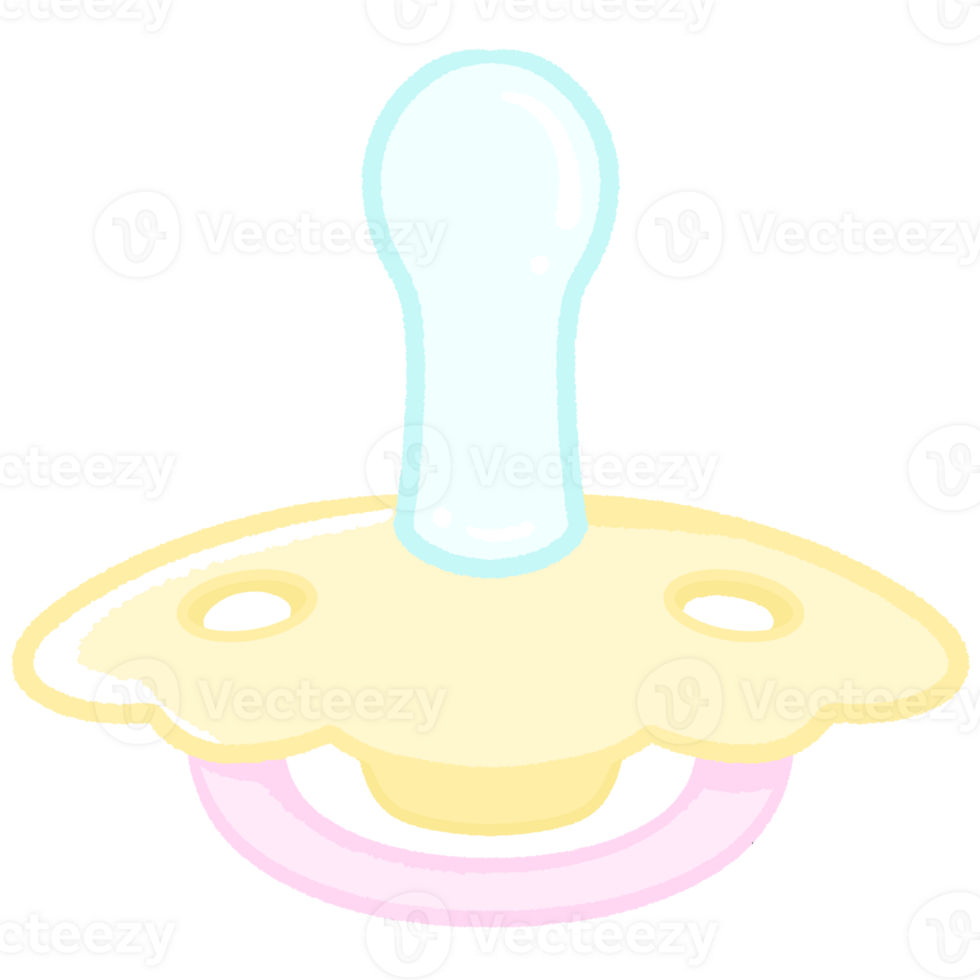 baby set pacifier illustration and cartoon style pastel baby toy isolated png